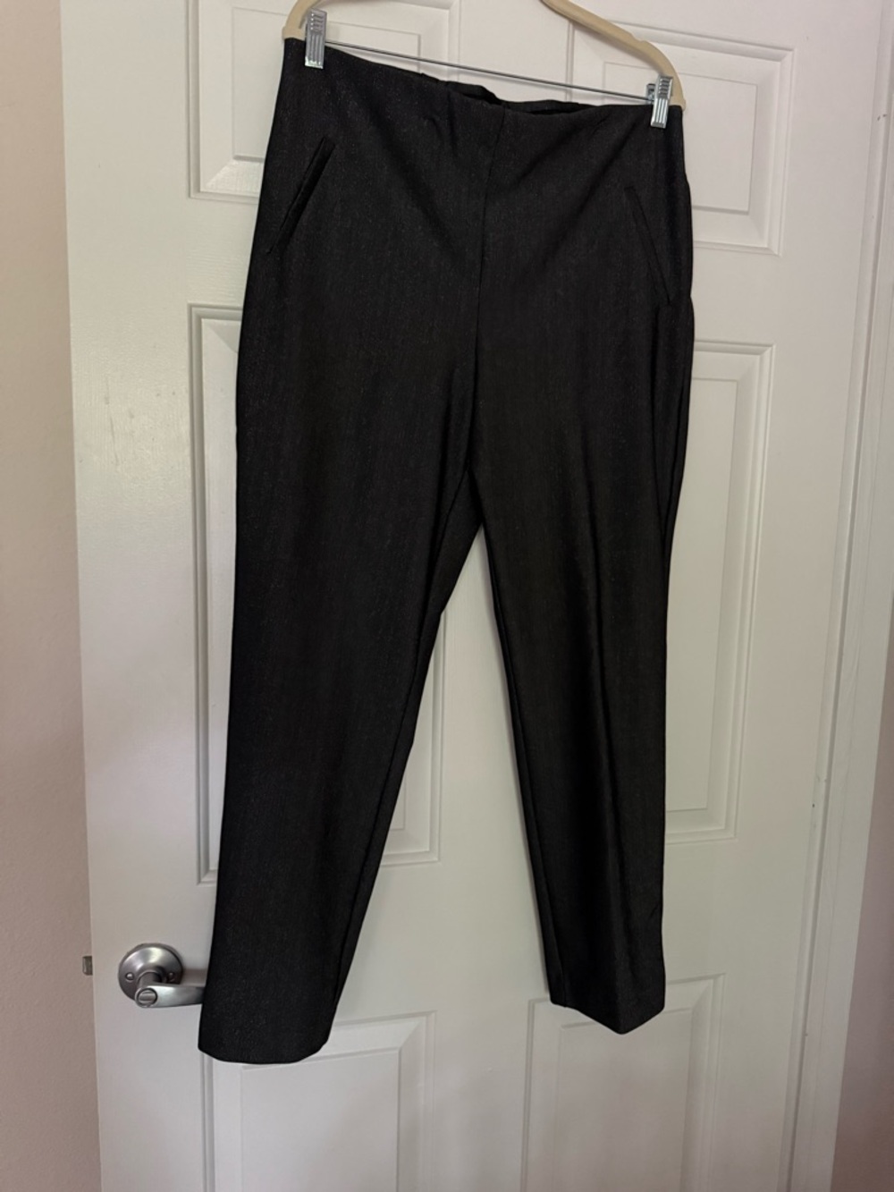 Chico's Straight Leg Shimmer Dress Pants in Black